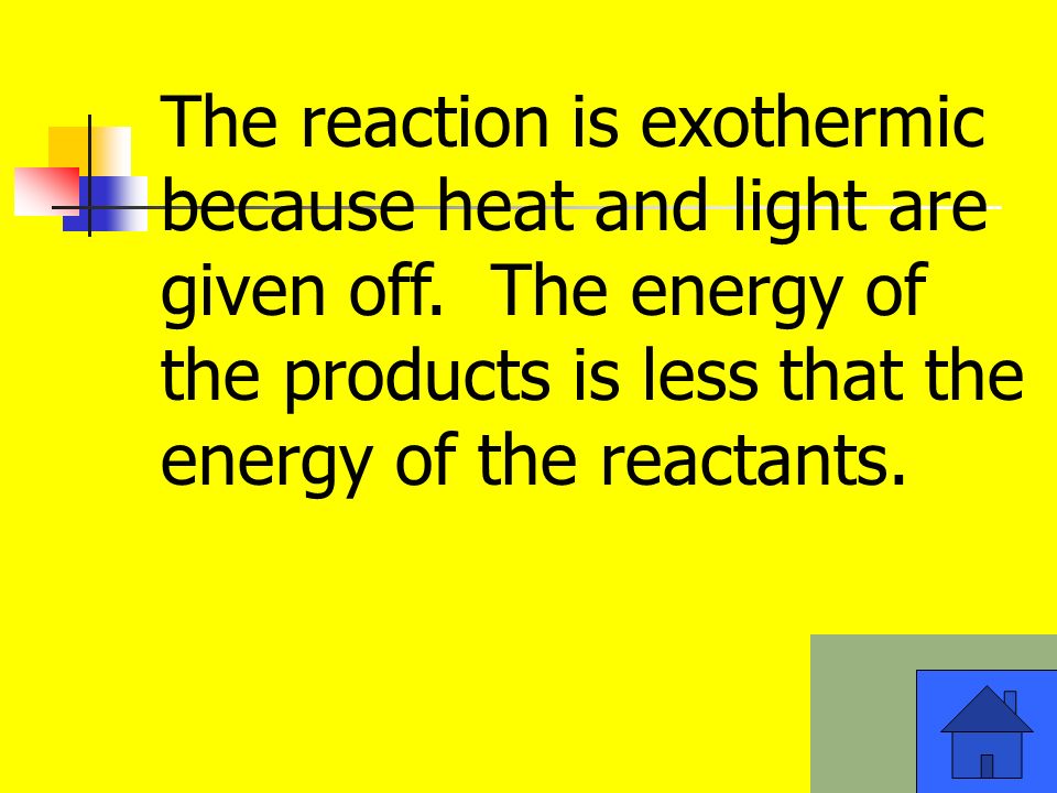 The reaction is exothermic because heat and light are given off.