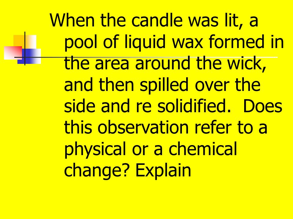 When the candle was lit, a pool of liquid wax formed in the area around the wick, and then spilled over the side and re solidified.