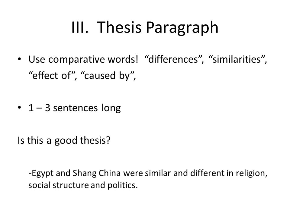 Comparative Essay Thesis Statement