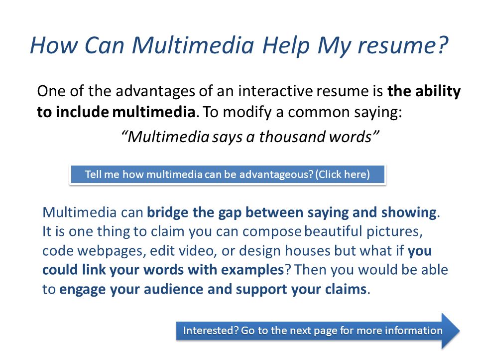 How Can Multimedia Help My resume.