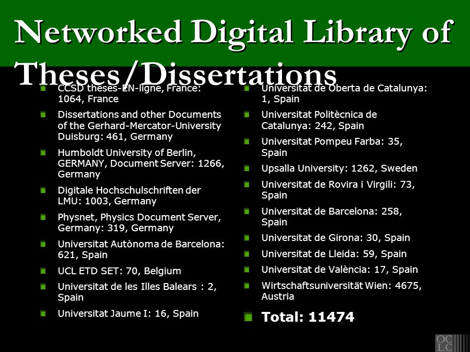 Online Dissertations And Theses Oclc