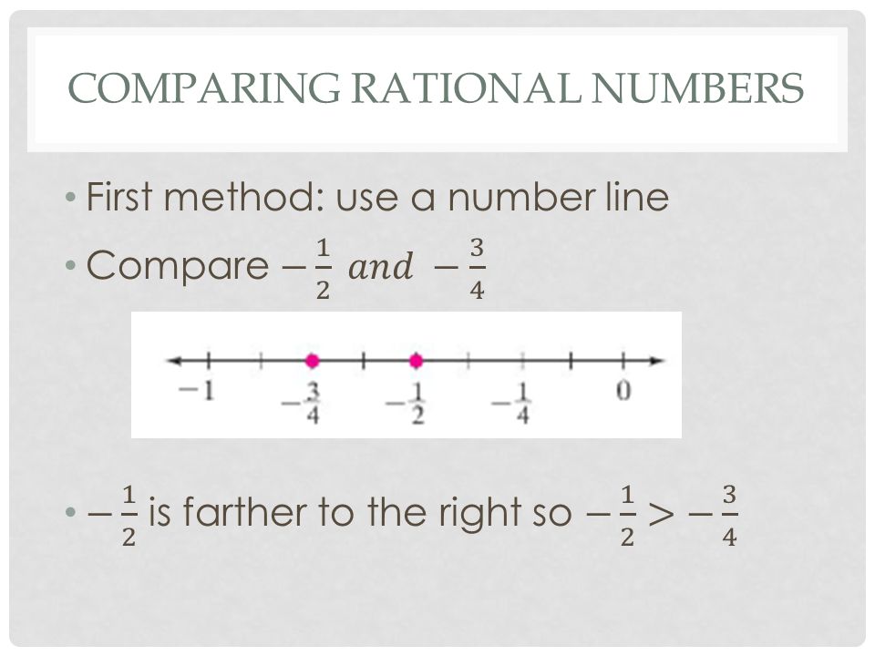 COMPARING RATIONAL NUMBERS