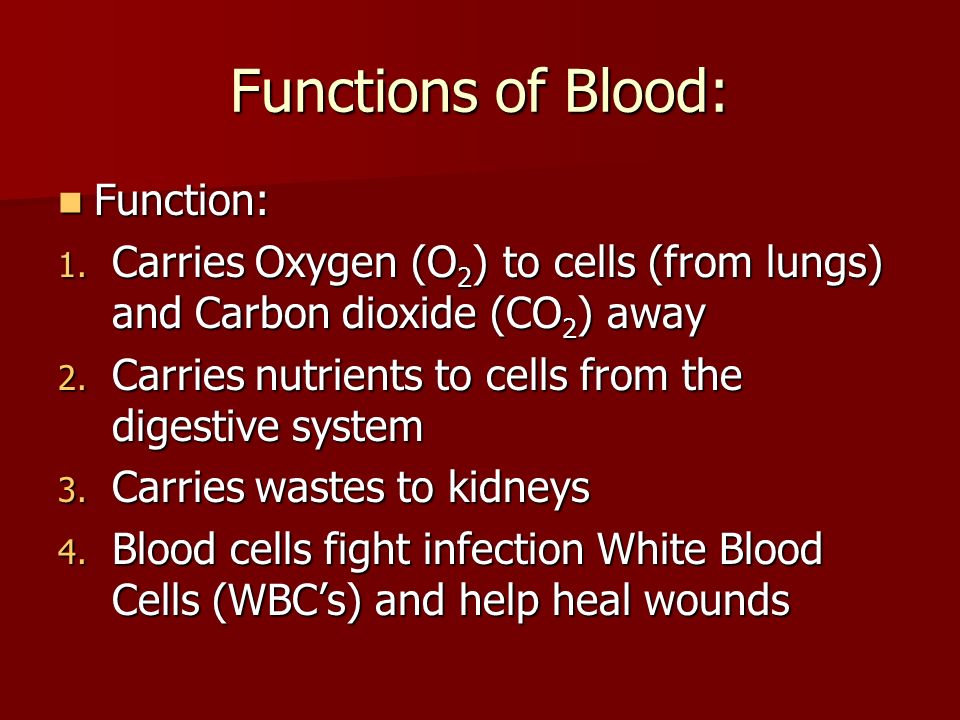 Functions of Blood: Function: Function: 1.