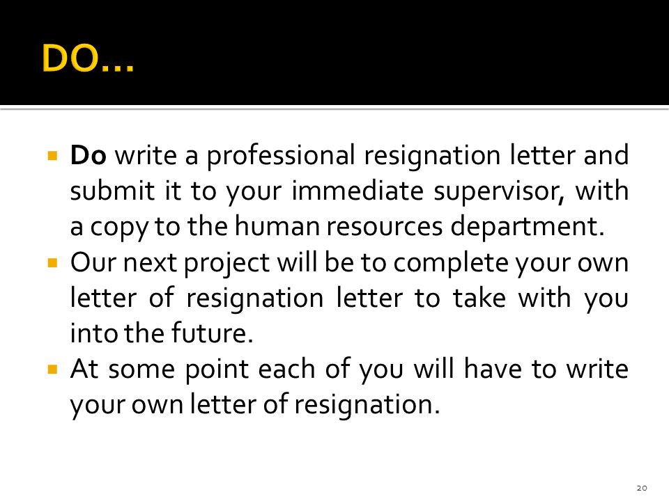 submit resignation