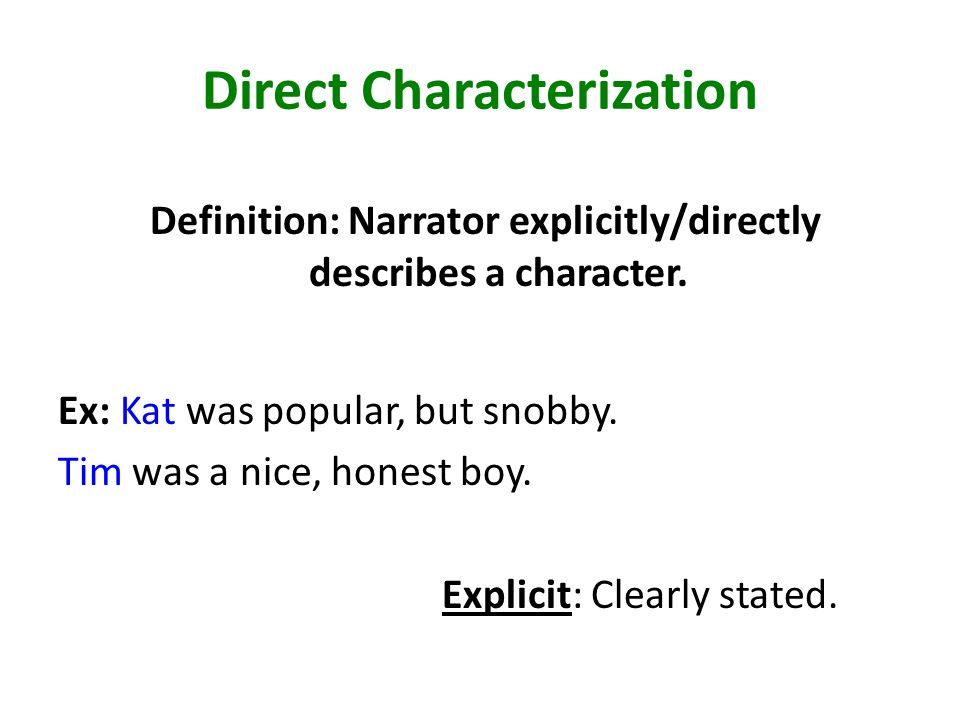 direct characterization definition