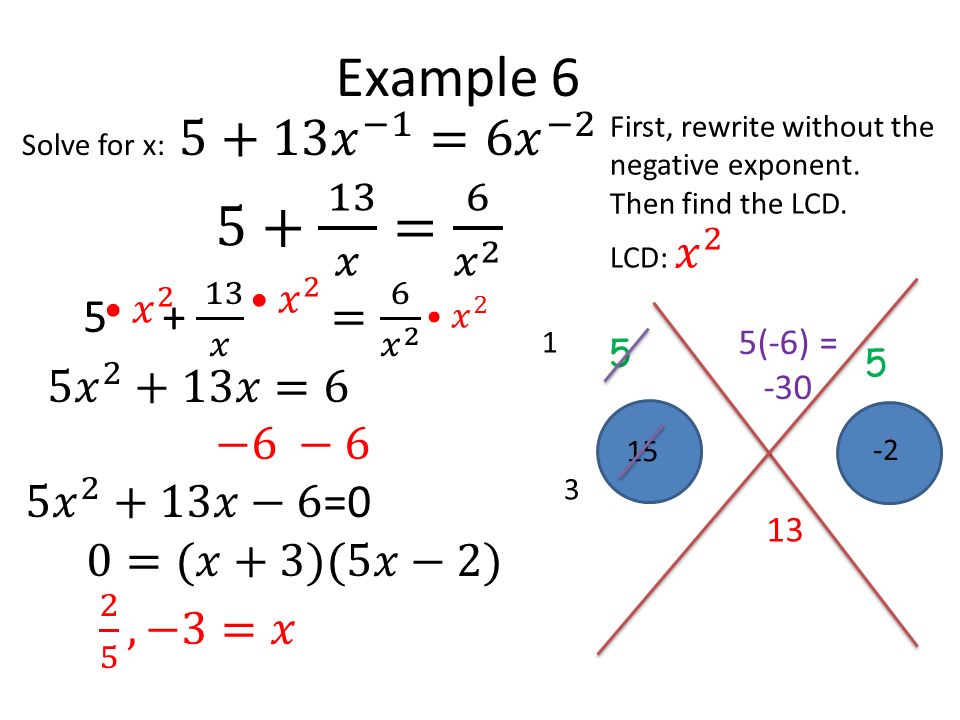 Example 6 5(-6) =