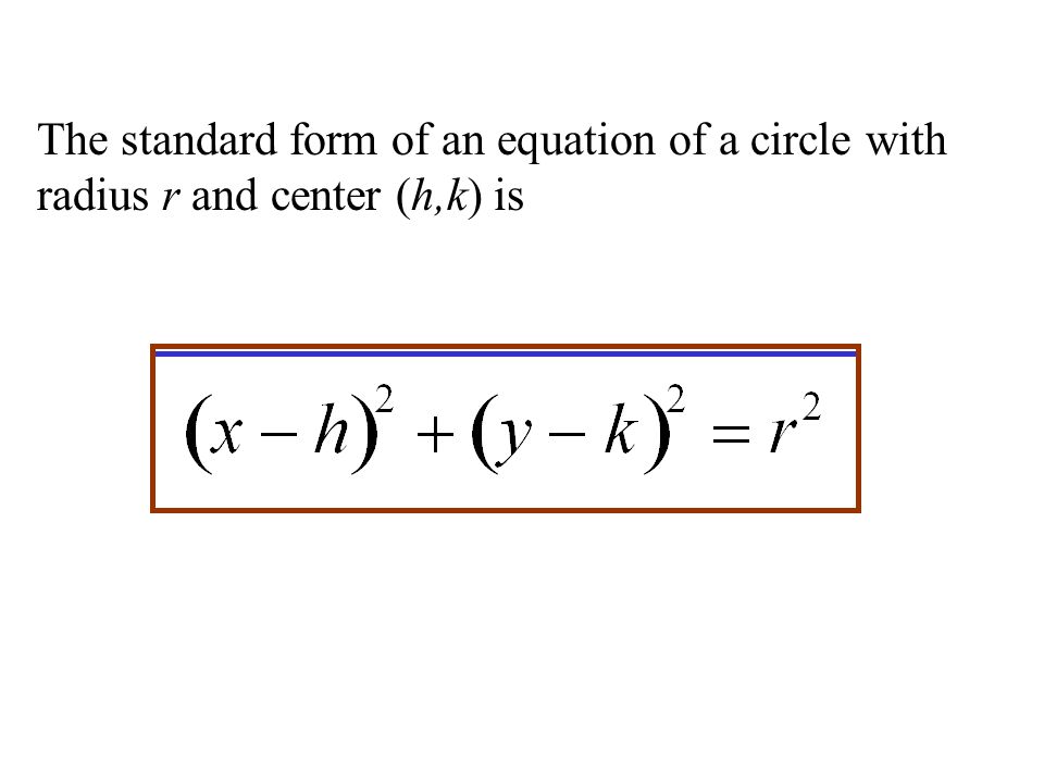 1 8 Circles X Y H K R A Circle Is Set Of Points In 3 The Standard Form Of An Equation A Circle With Radius R And Center H K Is