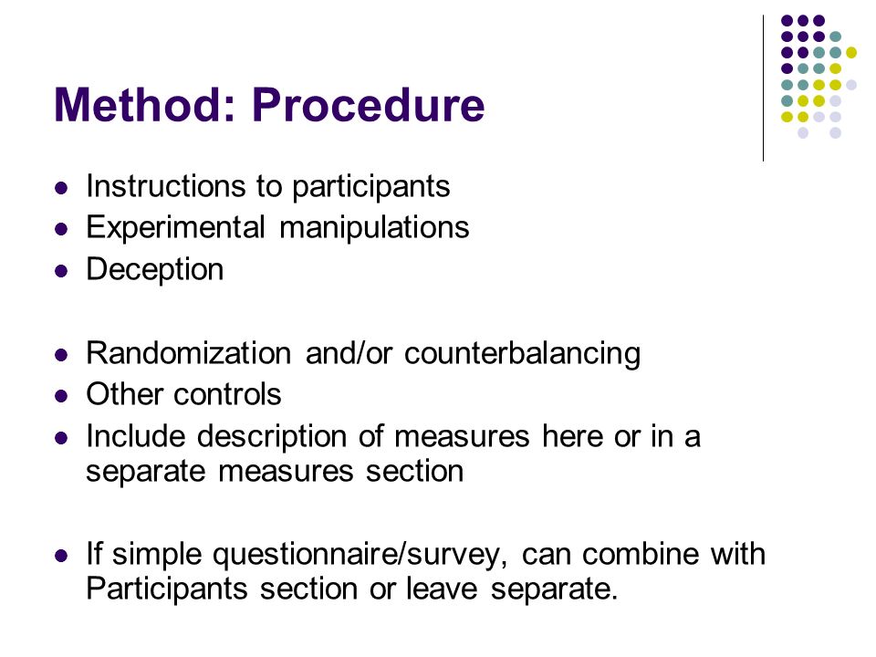 apa research paper procedure Introduction use the following interested in your research the first task of your paper is therefore to get materials & procedure for this campus survey. apa research paper procedure Introduction use the following interested in your research the first task of your paper is therefore to get materials & procedure for this campus survey.