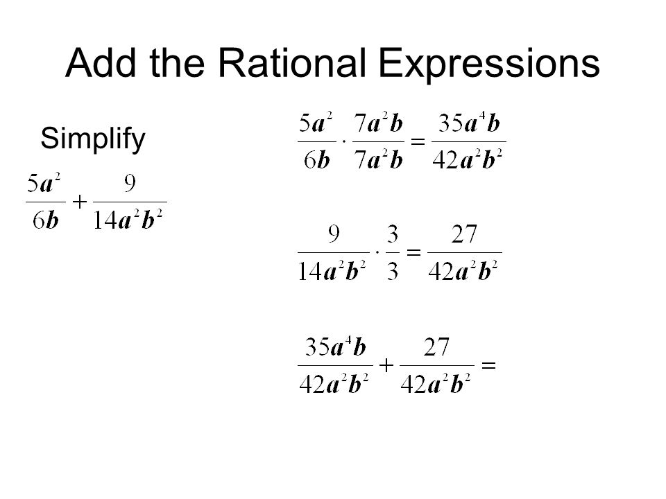 Add the Rational Expressions Simplify