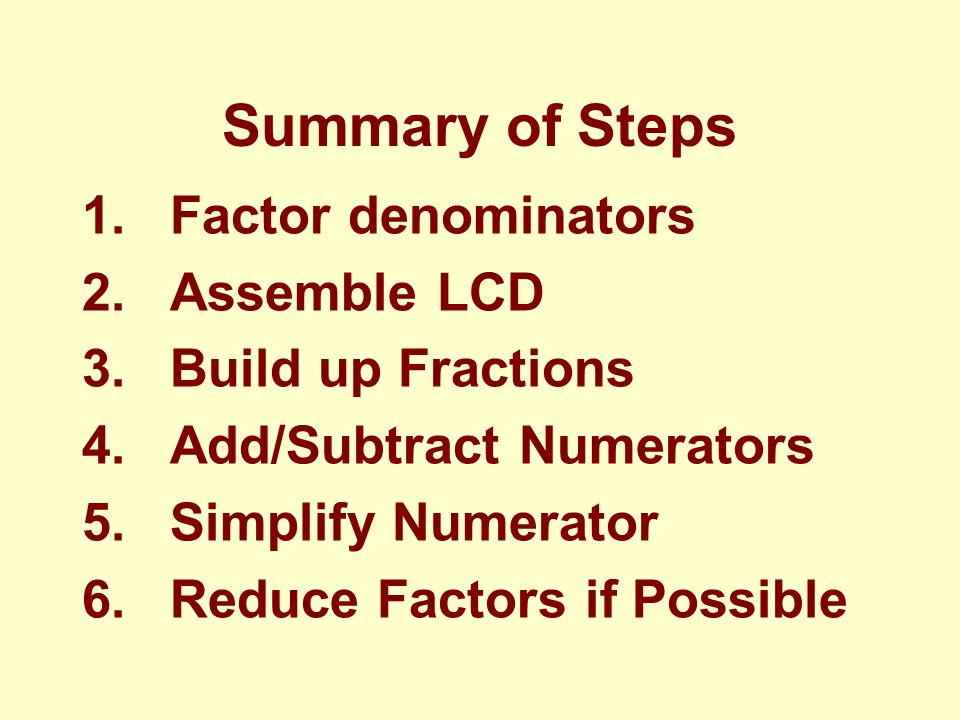 Simplify Numerator