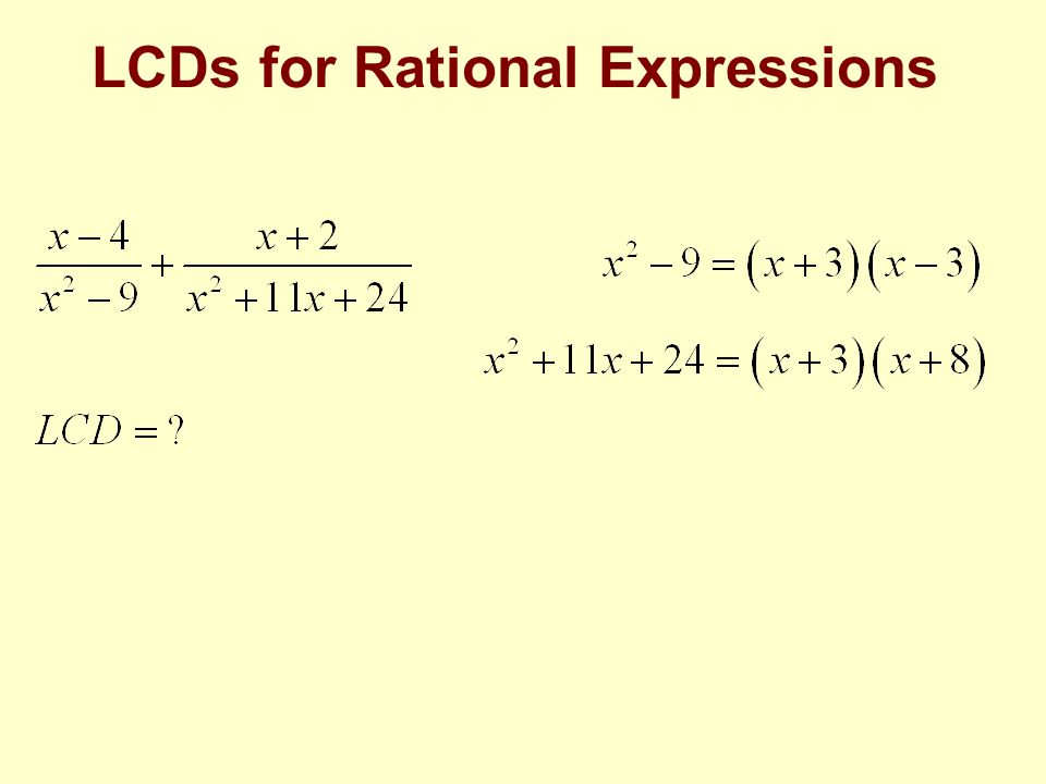 LCDs for Rational Expressions