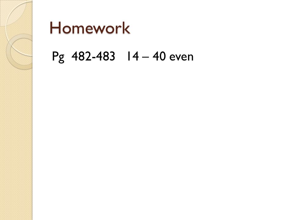 Homework Pg – 40 even