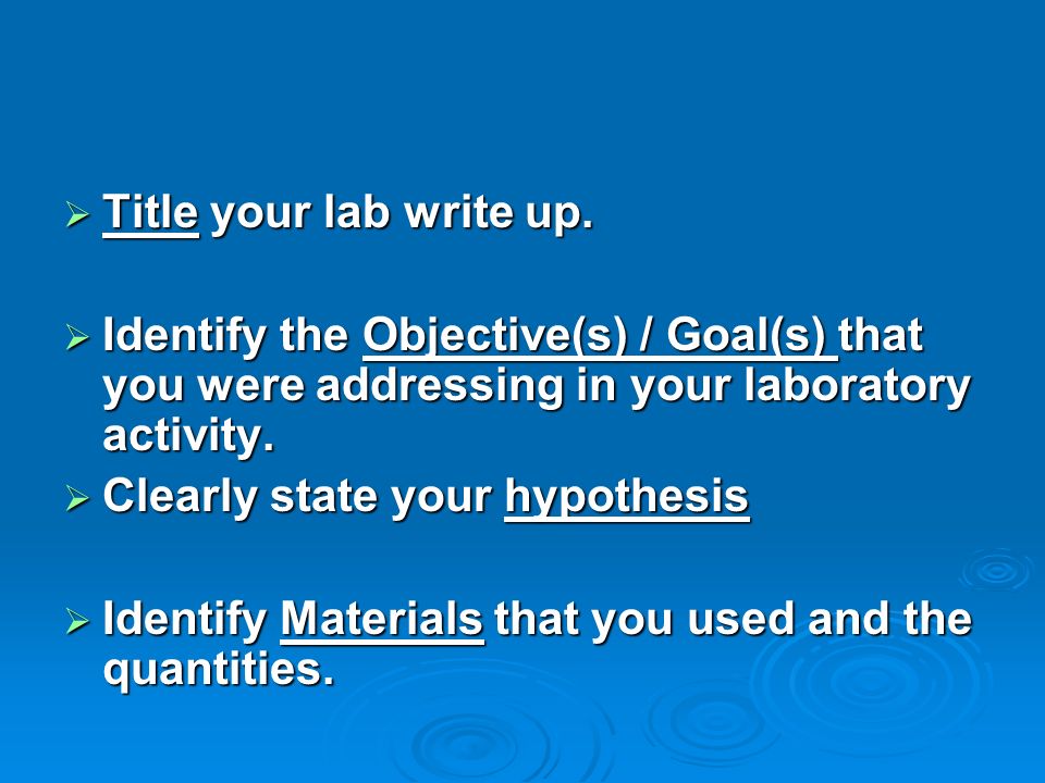  Title your lab write up.
