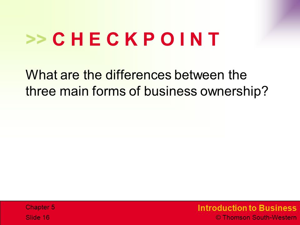 three main forms of business ownership