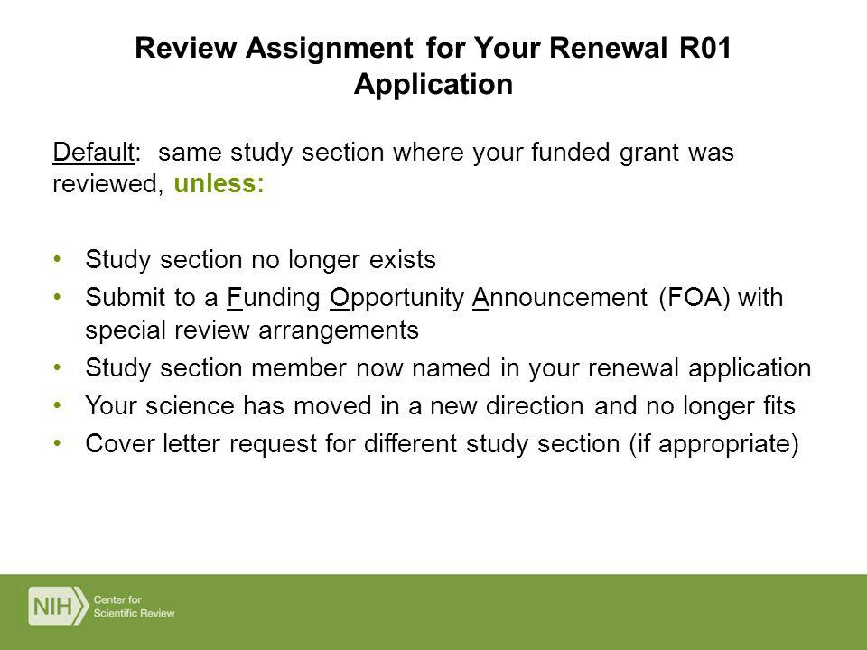 nih cover letter