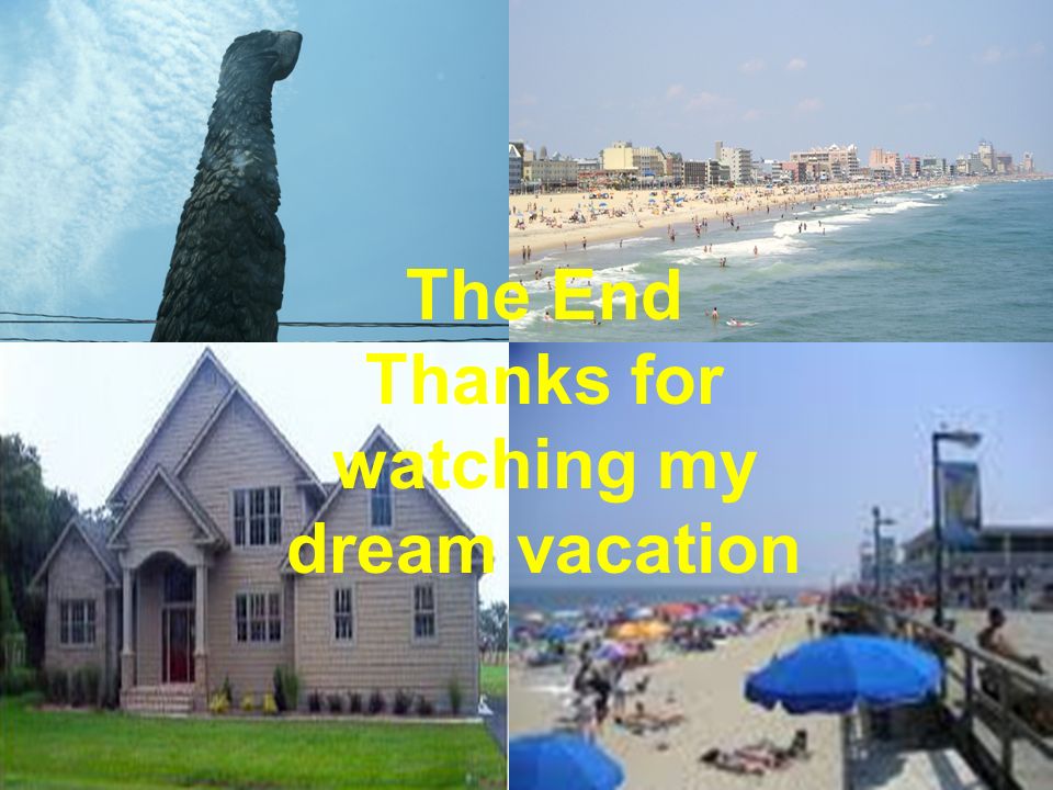 The End Thanks for watching my dream vacation