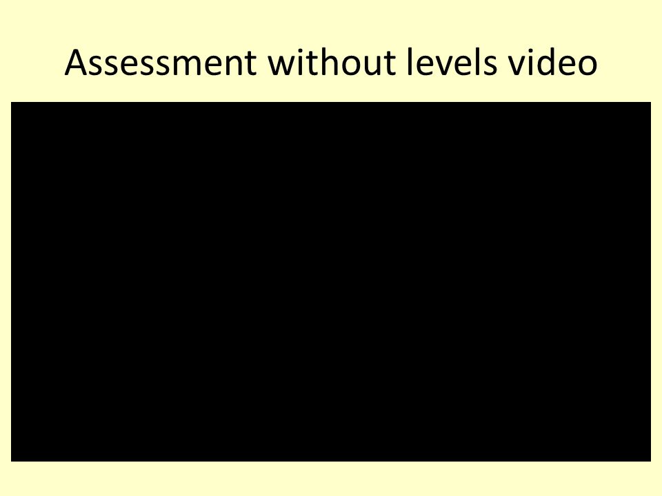 Assessment without levels video