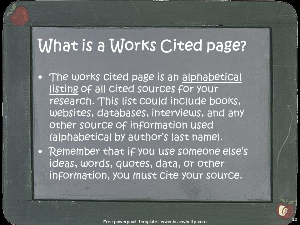 What is a Works Cited page.