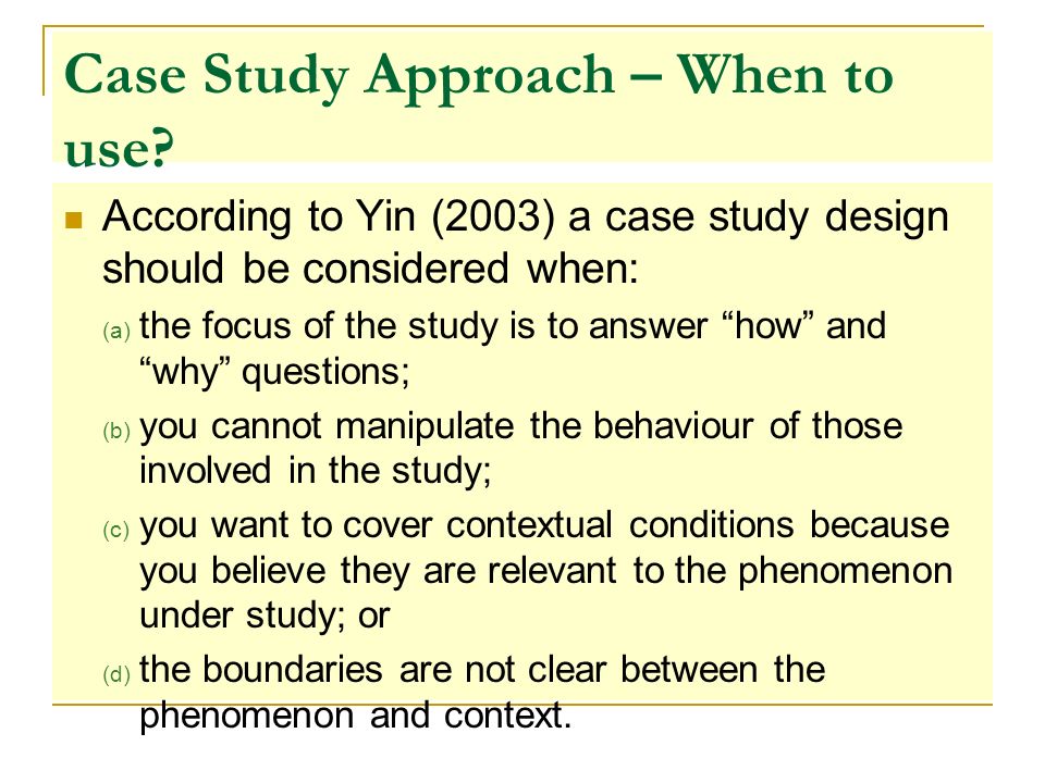 Conducting a case study for dissertation