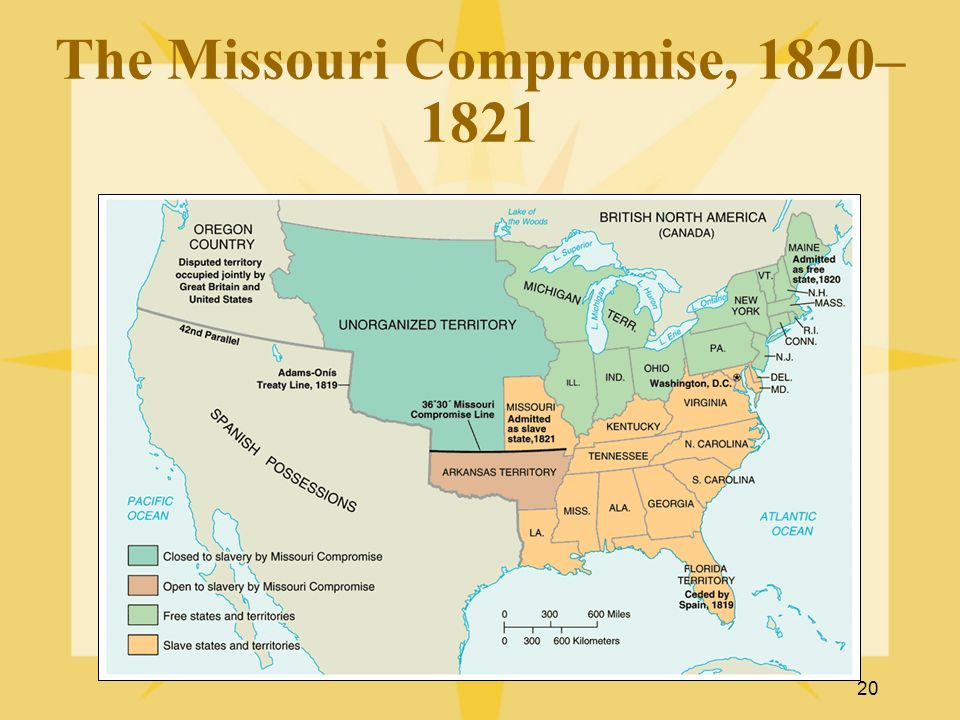 20 The Missouri Compromise, 1820– 1821