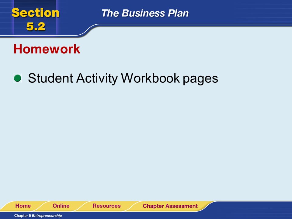 Homework Student Activity Workbook pages