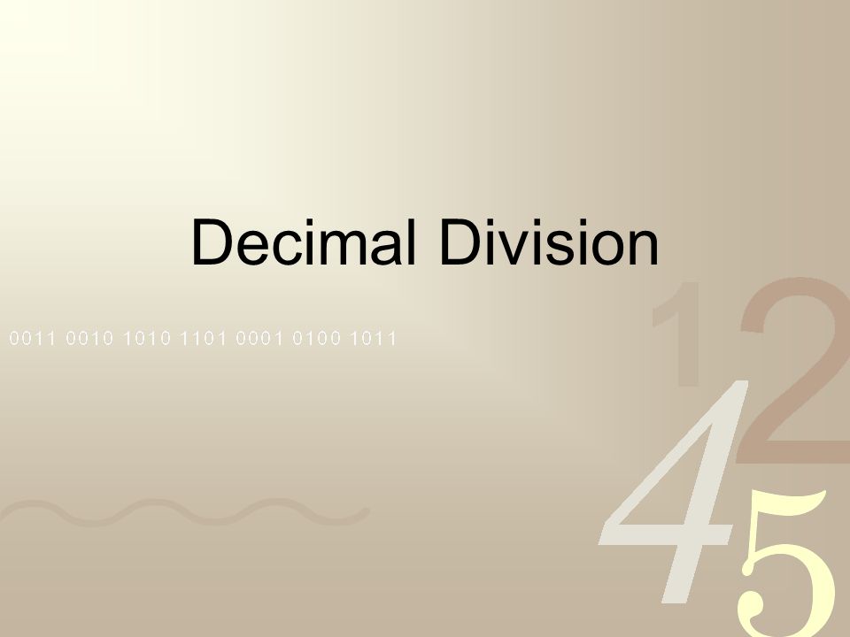 Decimal Division