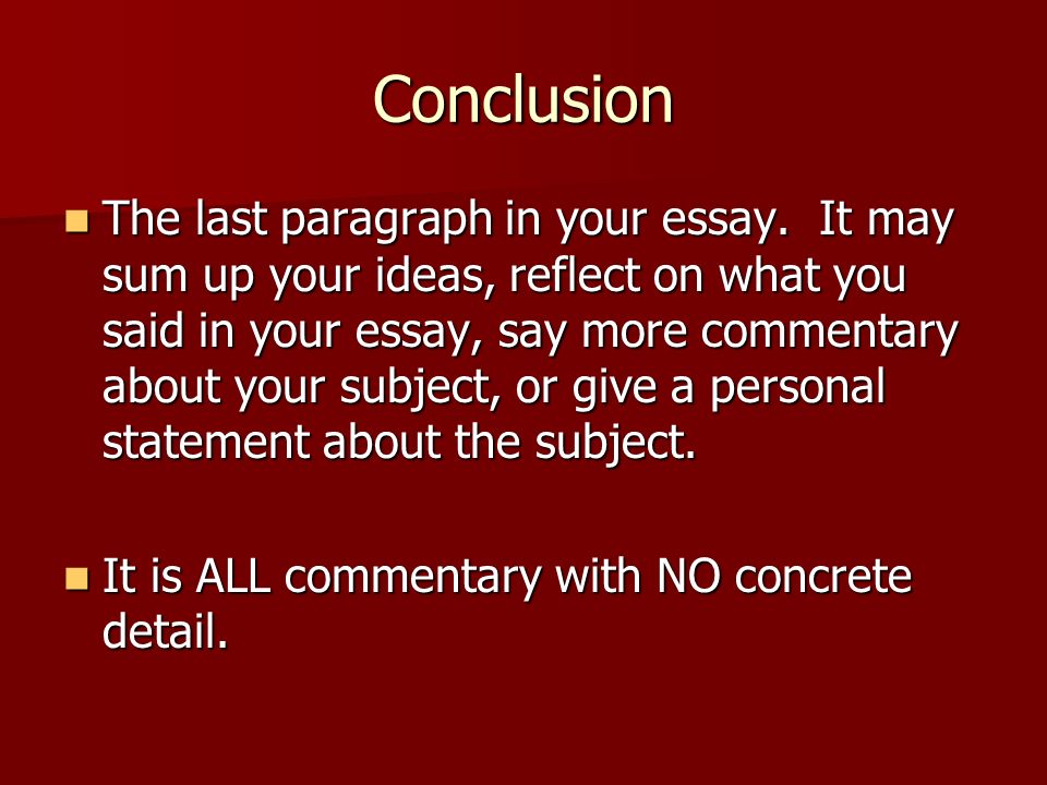 Essay Writing Conclusion
