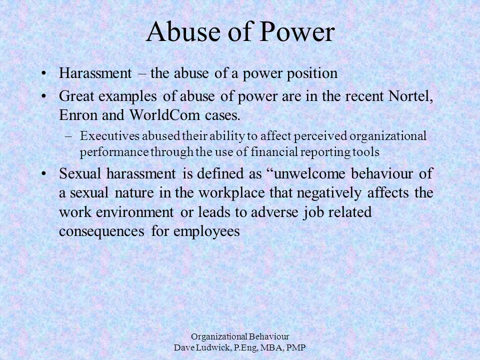 abuse of power and the effect abuse of power and the effect
