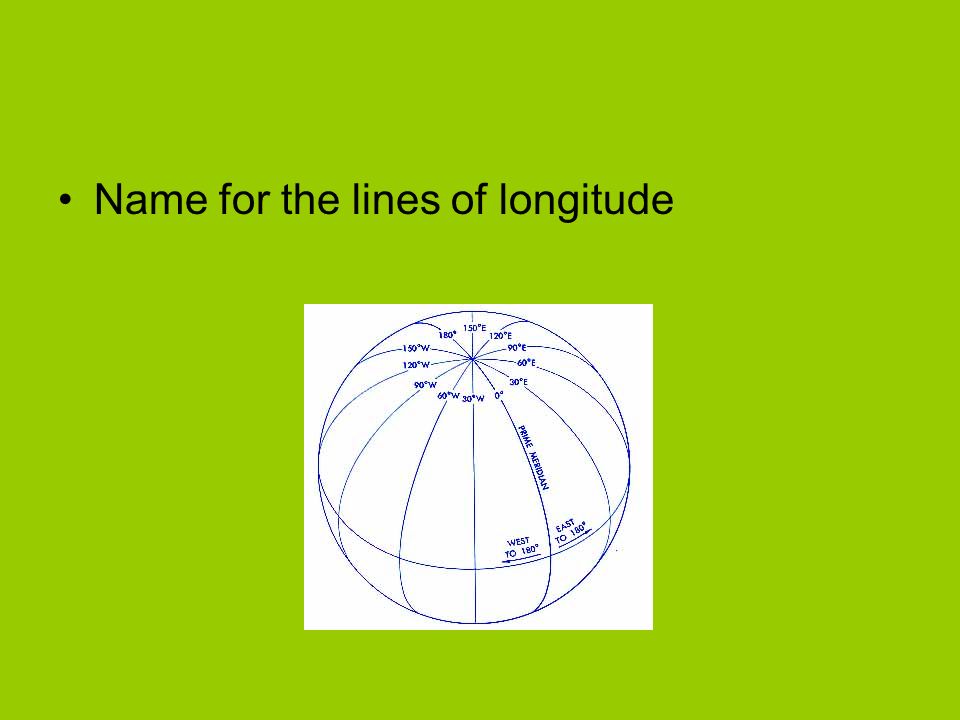 Name for the lines of longitude