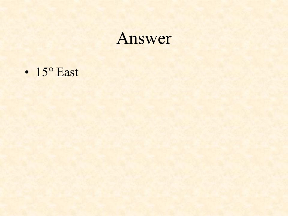 Answer 15° East