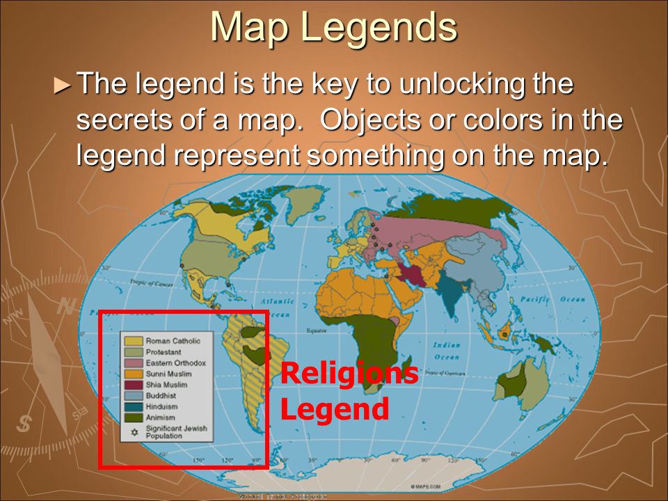 Map Legends ► The legend is the key to unlocking the secrets of a map.