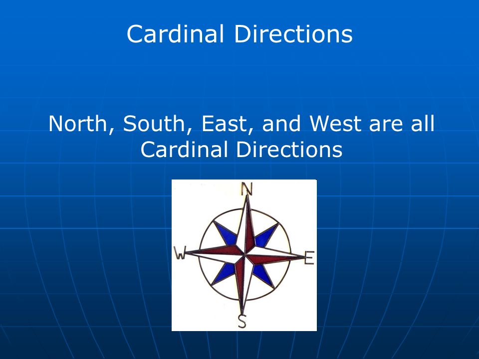 Cardinal Directions North, South, East, and West are all Cardinal Directions
