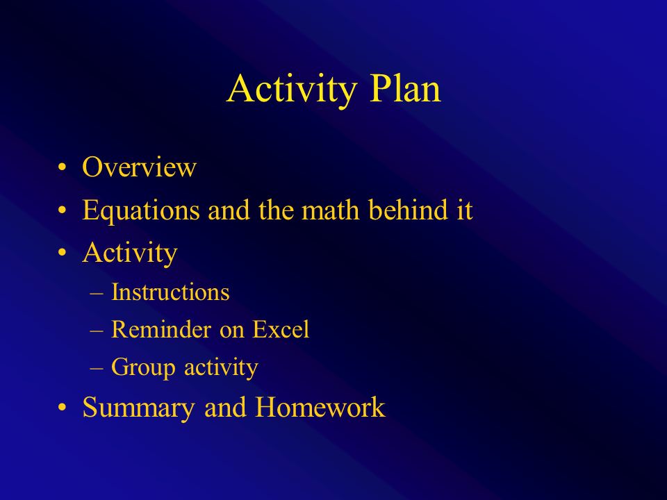 Time Value Of Money Jim Bice Activity Plan Overview Equations And Time Value Of Money Jim Bice 2 Activity Plan Overview Equations And The Math Behind It Instructions Reminder On Excel Group Summary