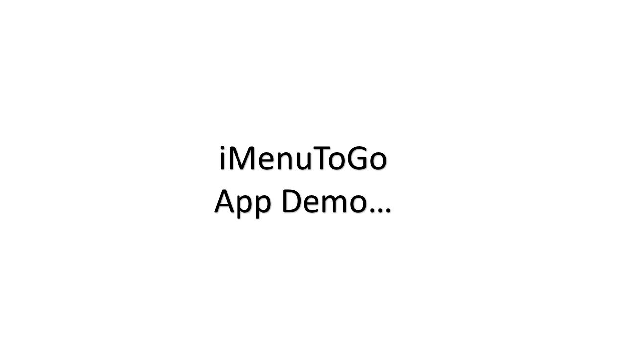 iMenuToGo App Demo…