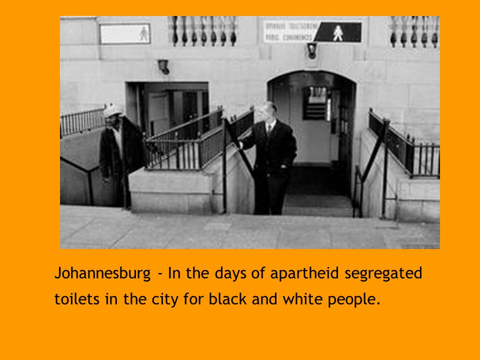 Johannesburg - In the days of apartheid segregated toilets in the city for black and white people.