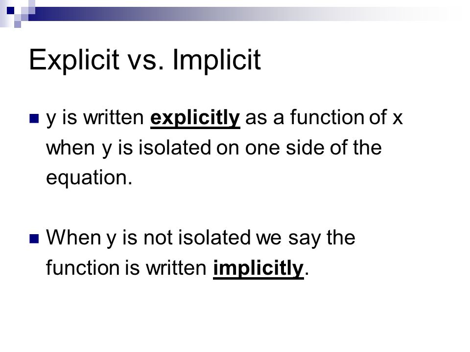 calculus implicit differentiation section 4 5 vs vs implicit