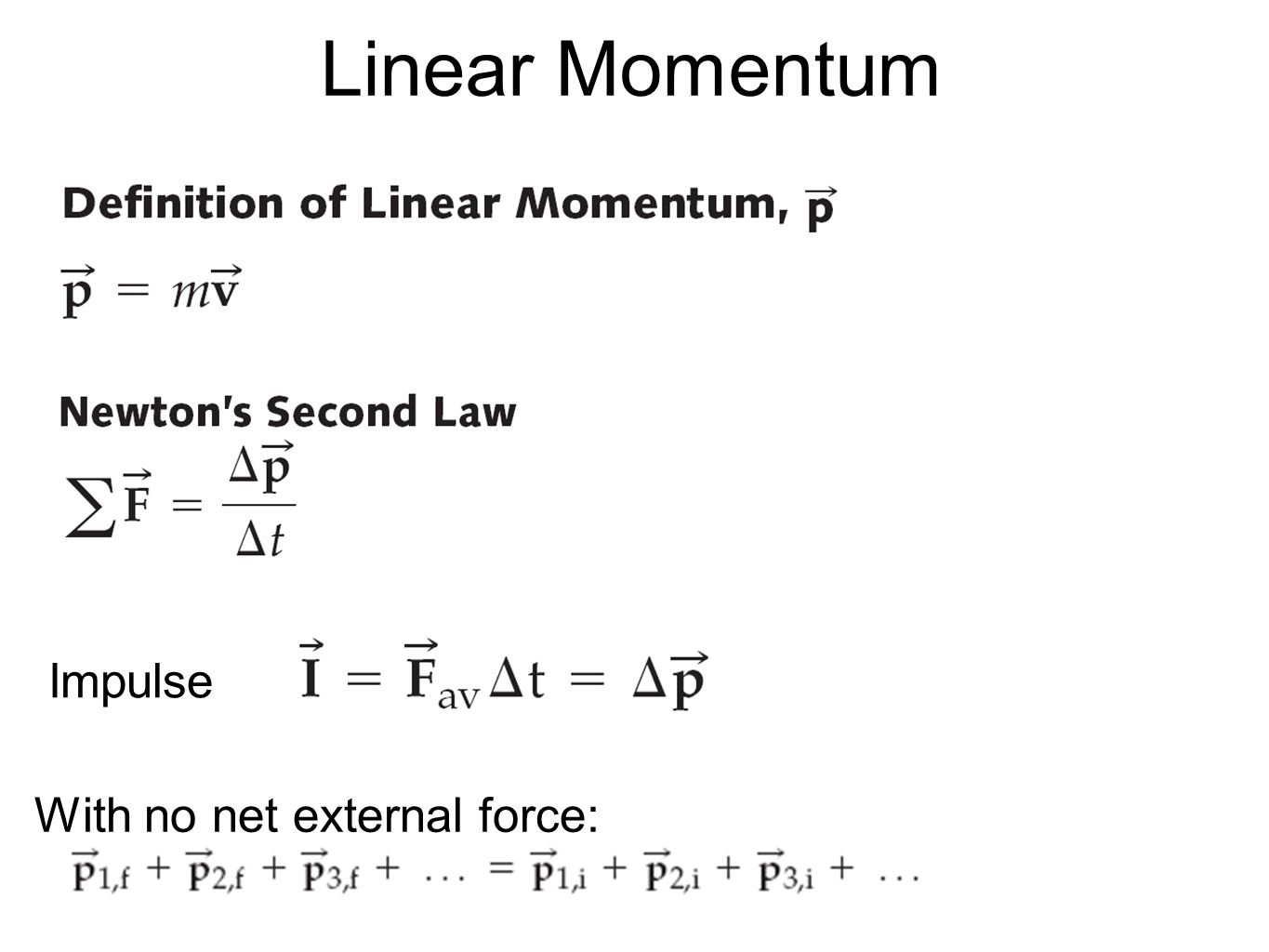 Lecture 12 Momentum Energy And Collisions Announcements Exam 3 Linear Momentum Impulse With No Net External Force