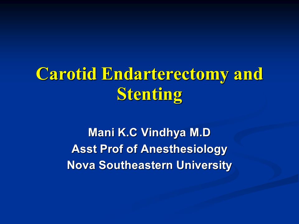 carotid endarterectomy anesthesia