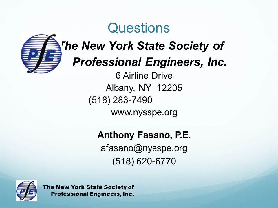 The New York State Society of Professional Engineers, Inc.