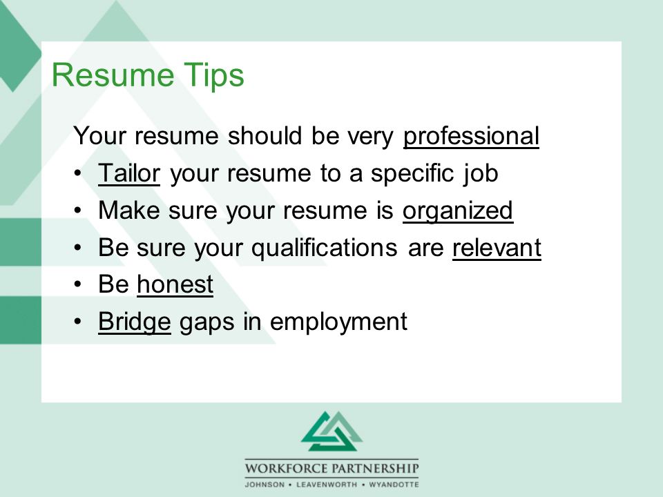 putting a resume together