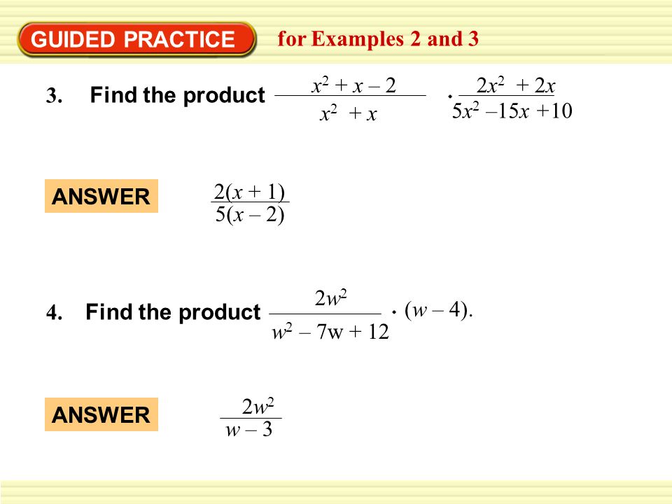 GUIDED PRACTICE for Examples 2 and 3 3.