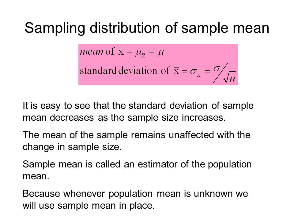 sampling distribution of the sample mean essay service what happens to the mean when the sample size increases