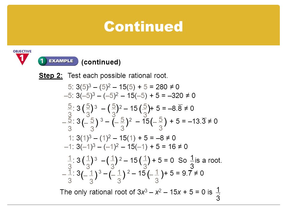 5 3 Solving Polynomial Equations Answers Jennarocca 6 5 Theorems About Roots Of Polynomial Equations Ppt Download