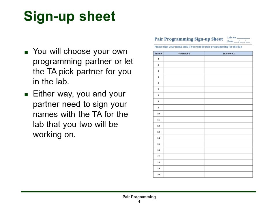 computer sign in sheet