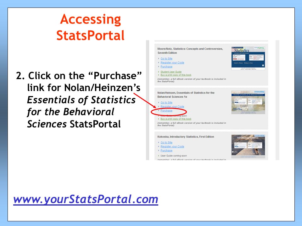 Accessing StatsPortal 2.