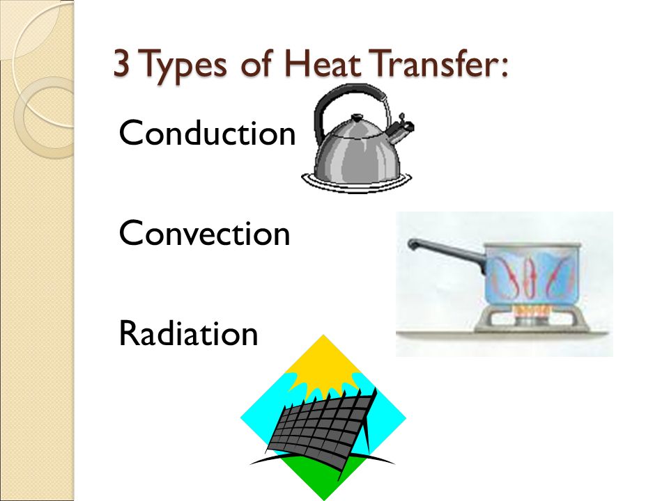 3 Types of Heat Transfer: Conduction Convection Radiation