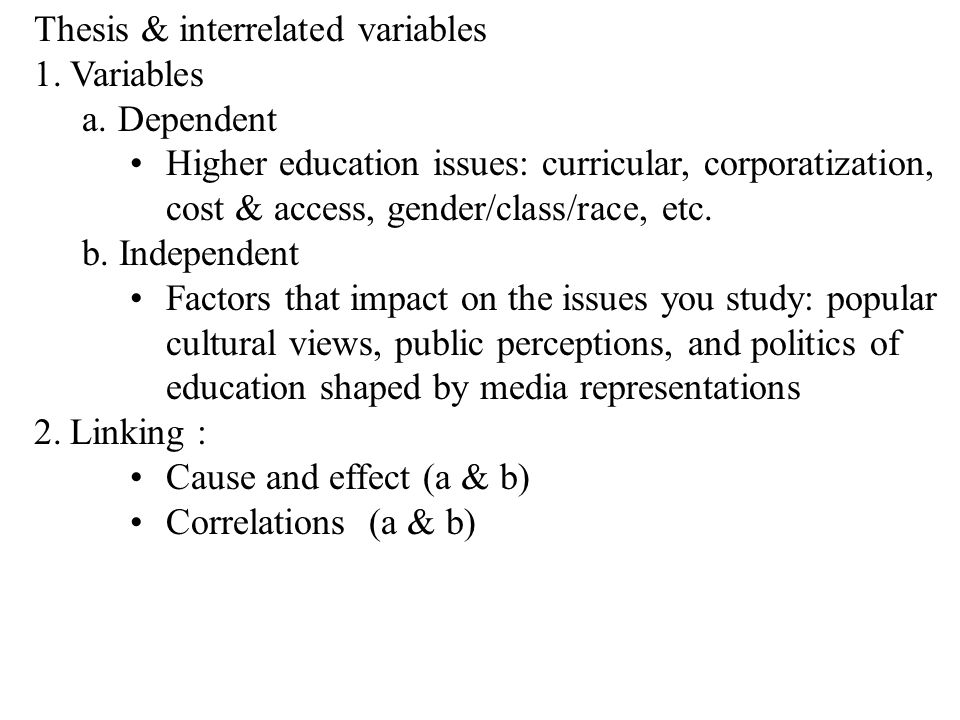 Thesis For An Essay