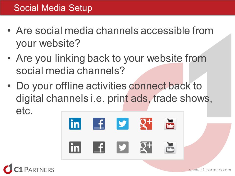 Are social media channels accessible from your website.