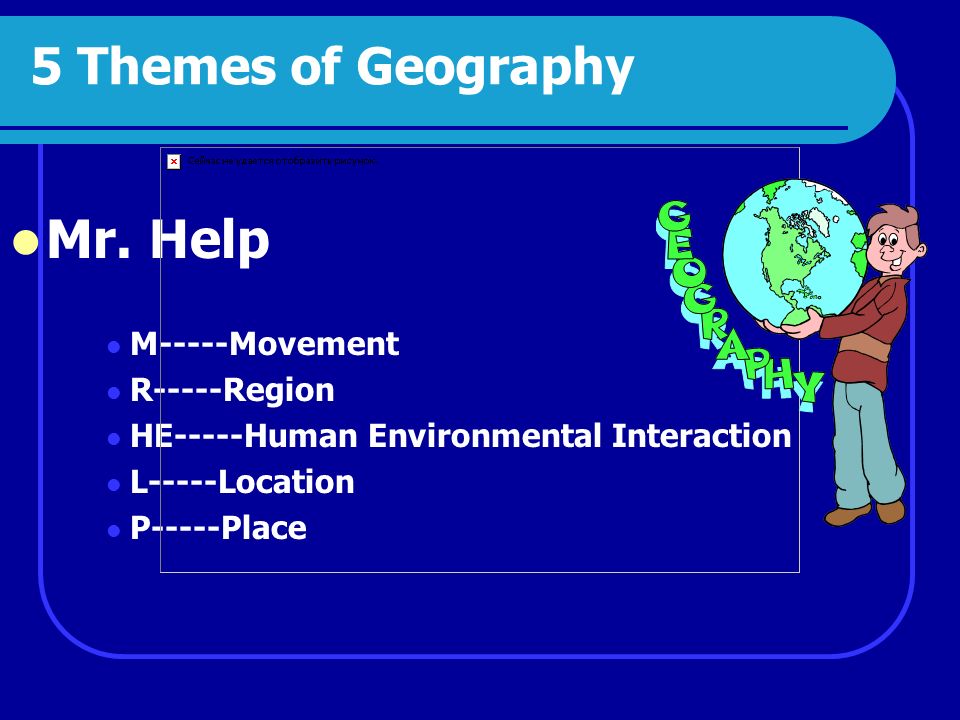 The Five Themes of Geography Textbook Pages 15 and Page 18