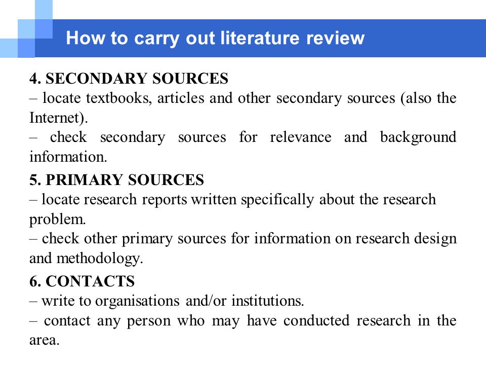 Secondary Literature Review